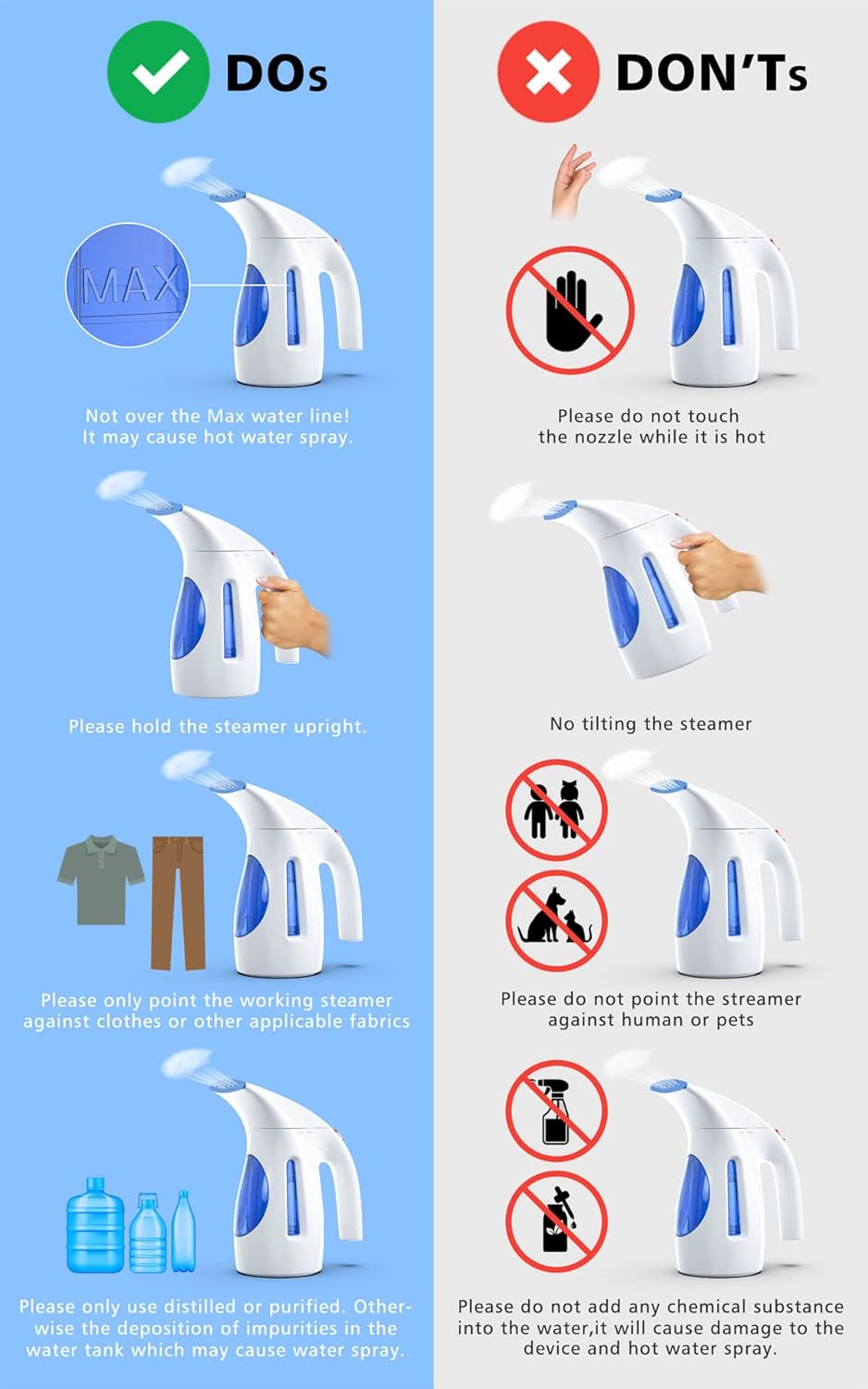 HiLIFE steamer removing wrinkles from hanging shirt - View 1